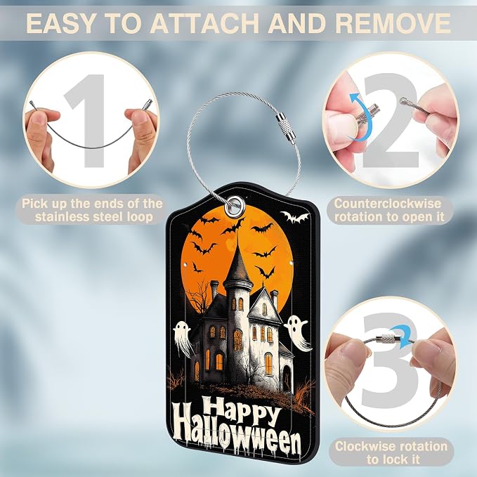 2 Pack Bat and Ghost Luggage Tags