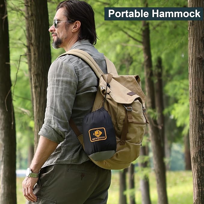 Camping Hammock with Net, Portable Lightweight Double Hammocks with Tree Straps