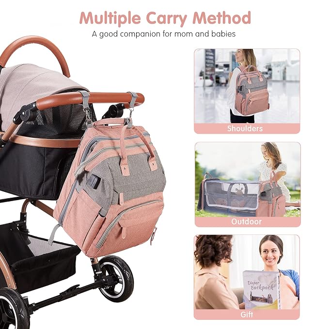 DERJUNSTAR Diaper Bag Backpack – Large Capacity Baby Diaper Bag