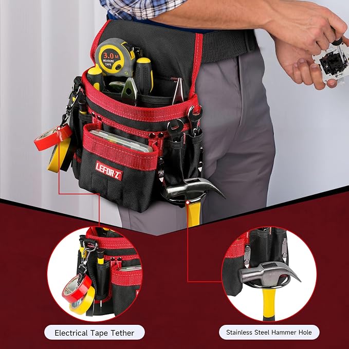 Tool Belt, Magnetic Tool Pouch, 14-Pockets Tool Belts