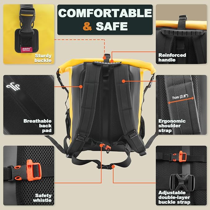 Waterproof Backpack Dry Bag 35L/55L/85L – Heavy Duty Roll-Top Hiking Backpack