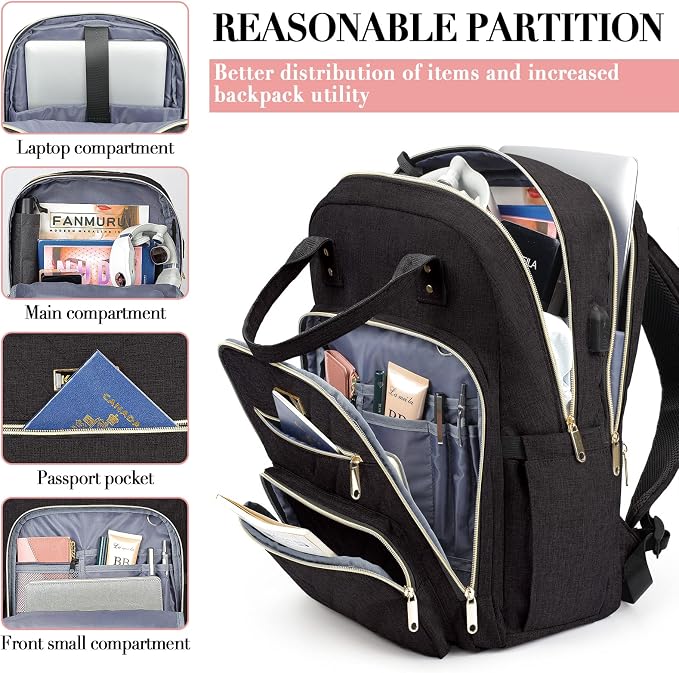 Laptop Backpack for Women Men, School Backpacks for Teens Girls Boys, 17.3 Inch