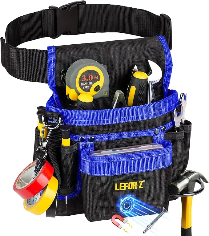 Tool Belt, Magnetic Tool Pouch, 14-Pockets Tool Belts