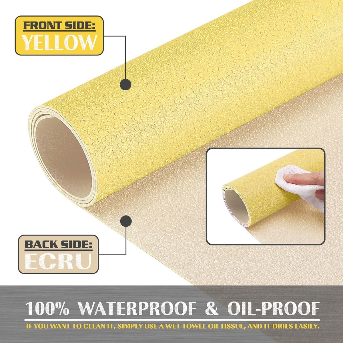 K KNODEL Large Office Leather Desk Mat, Mouse and Keyboard Pad, Computer and Laptop Mat, Desktop Protector and Cover, Writing Pad and Blotter (35.4"x17", Yellow)