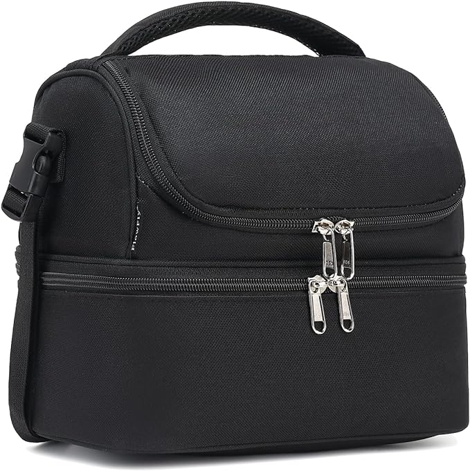FlowFly Double Decker Cooler Insulated Lunch Bag Large Tote