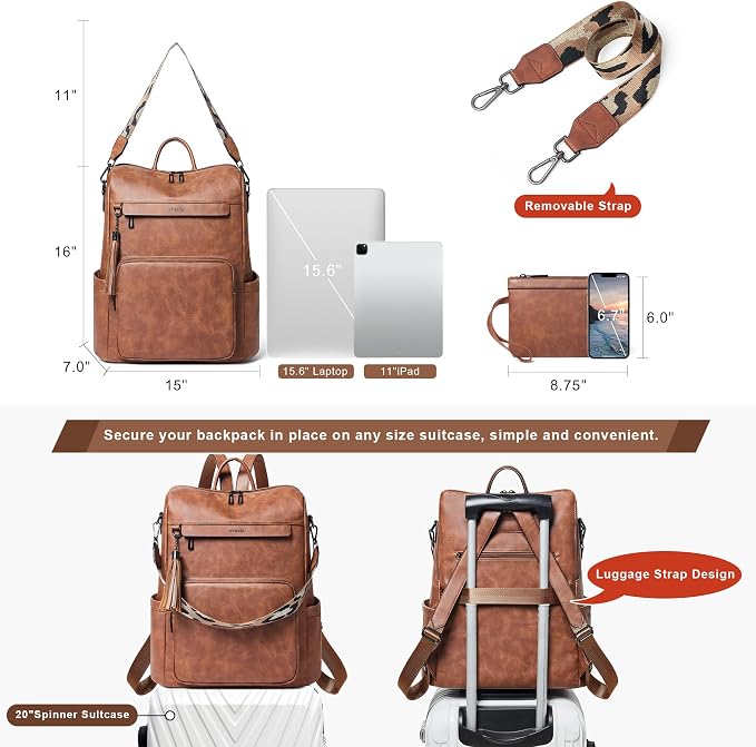 Shrrie Vegan Leather Laptop Backpack