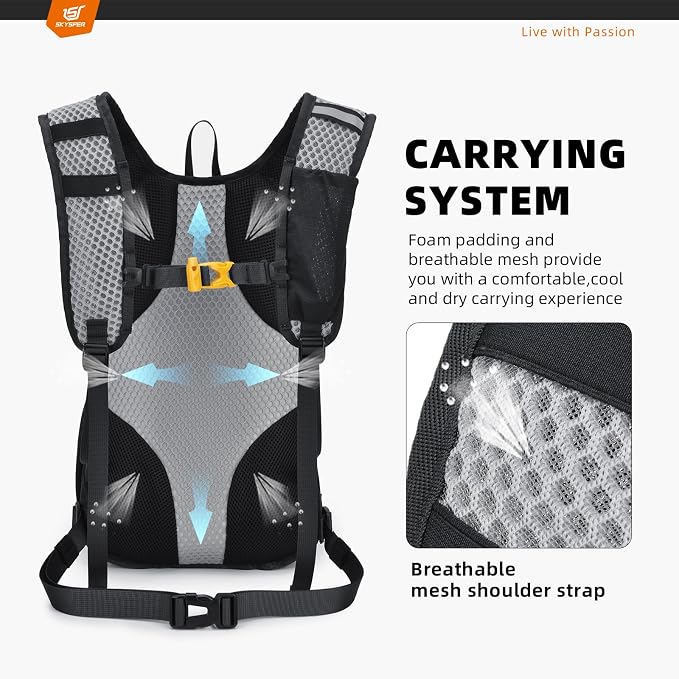 SKYSPER Small Hiking Backpack - 15L Travel Daypack Lightweight Bag Water
