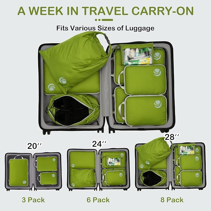 Cipway Compression Packing Cubes, Lightweight Travel Luggage Organizers