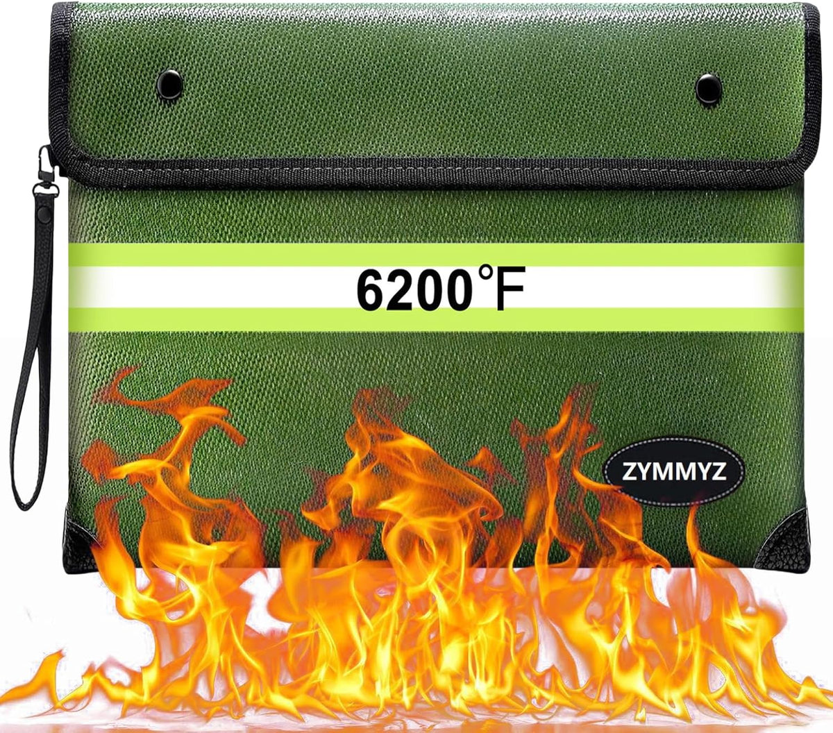 Fireproof Bag for Documents 6200°F Heat Insulated,Non-Itchy Fire Proof Money Pouch with Water Resistant Zipper,Fireproof Water Proof Document Envelopes for Cash,Valuables