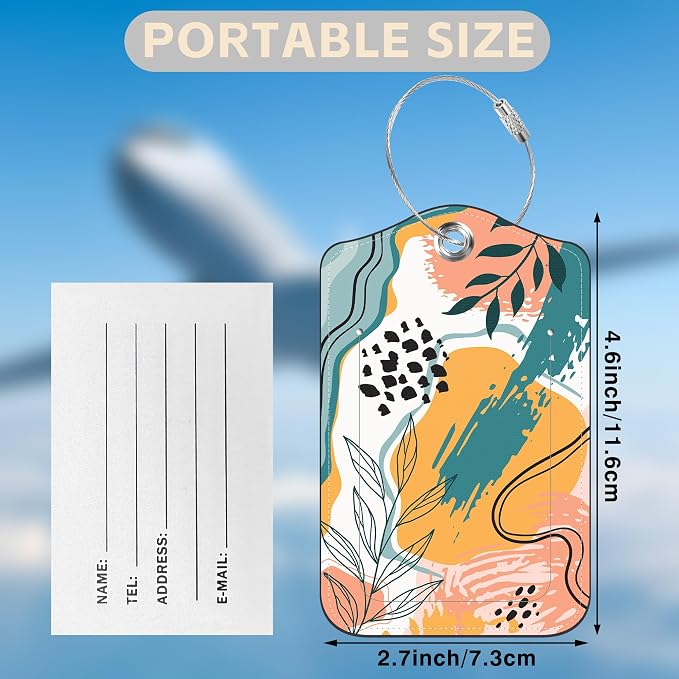 2 Pcs Boho Abstract Modern Art Luggage Tags