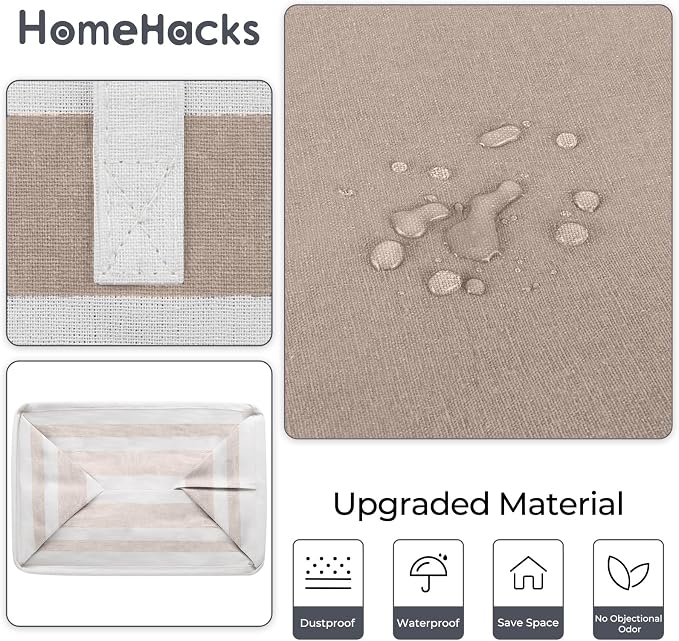 HomeHacks 2-Pack Large Laundry Basket, Waterproof, Freestanding Laundry Hamper