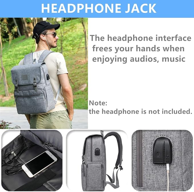 HFSX Laptop Backpack Men Women Vintage Backpack Bookbag College Backpacks