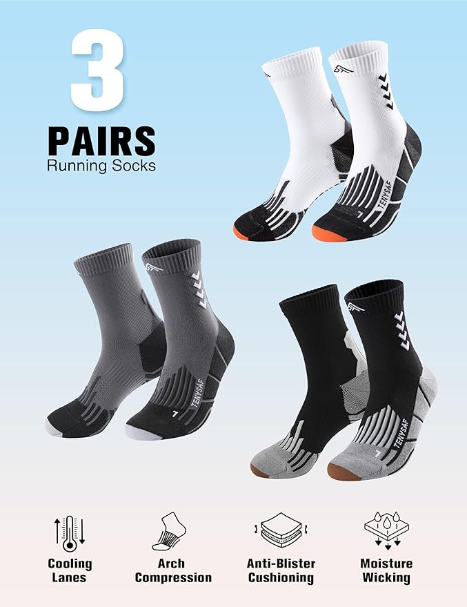 Compression Crew Running Socks: Athletic Socks