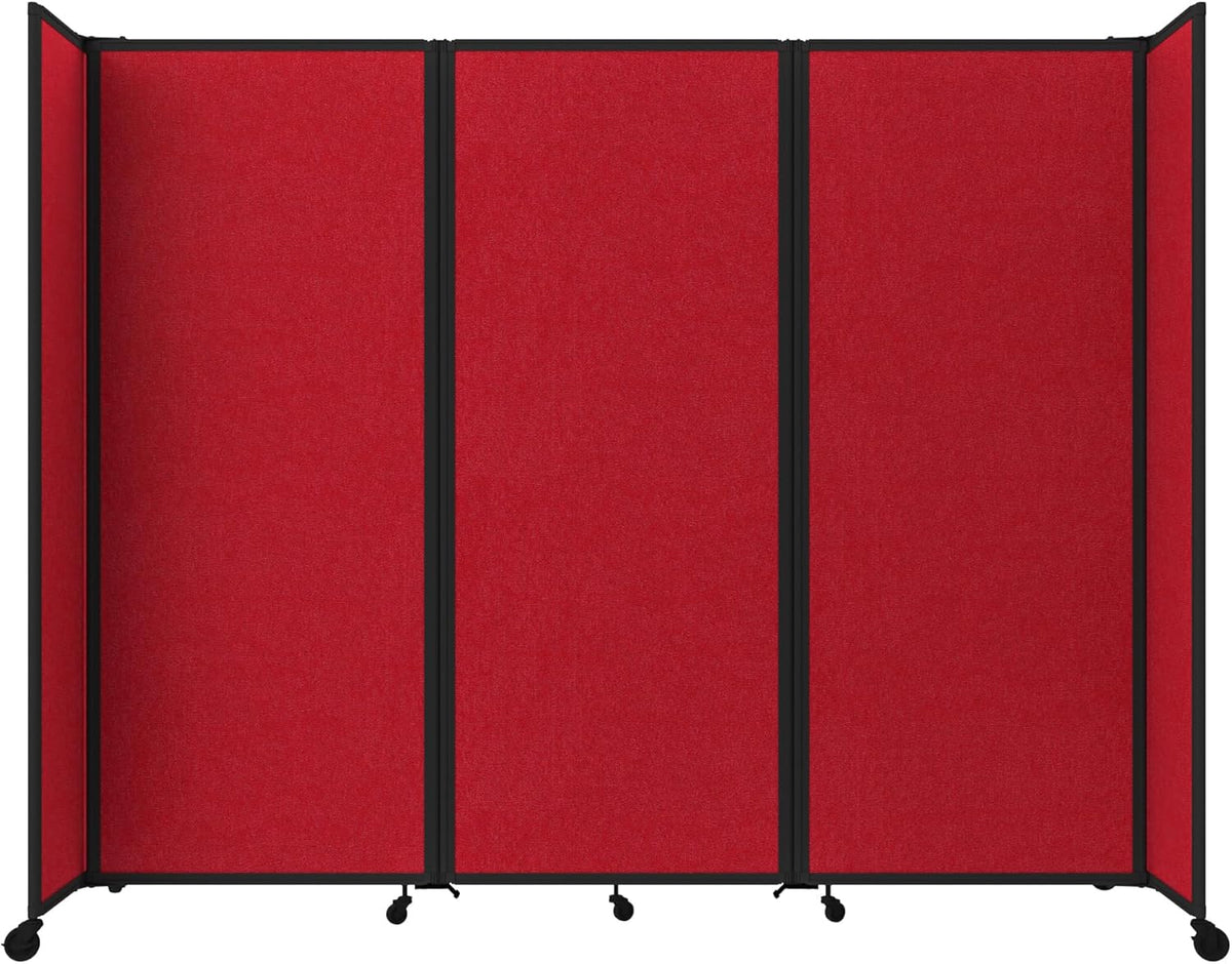 Versare Room Divider 360 Portable Wall Partition | Folding Panels | Large Freestanding Divider | Locking Wheels | Temporary Room Separator