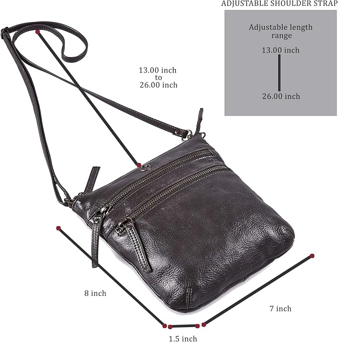 Crossbody Sling Bag for Women Small Real Leather Purse Vintage Travel Crossover