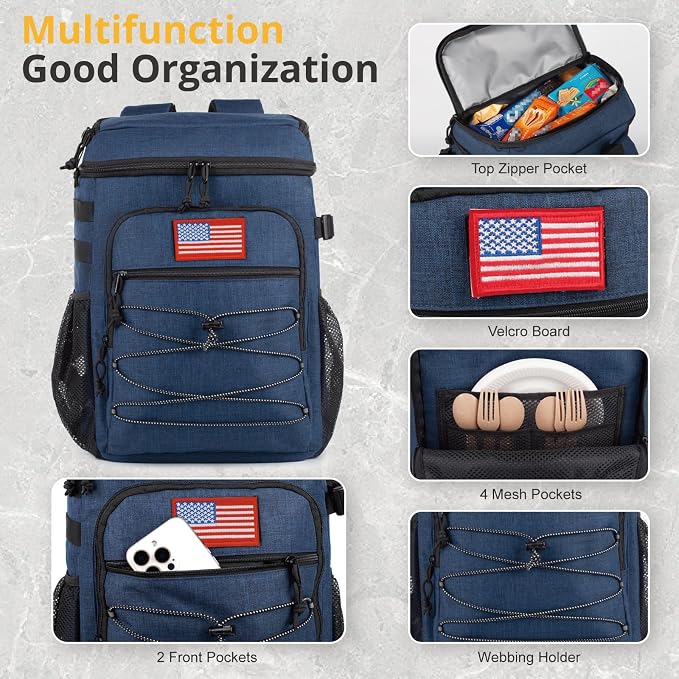 Tactical Backpack Cooler, 25L Cooler Backpack Insulated Leak-Proof, Heavy Duty