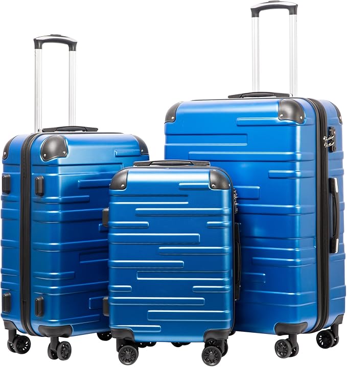Coolife Luggage Expandable Suitcase 3 Piece Set
