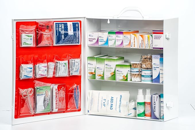 3-Shelf Metal 1st Aid Cabinet Class A, Large Capacity First Aid Wall Mount