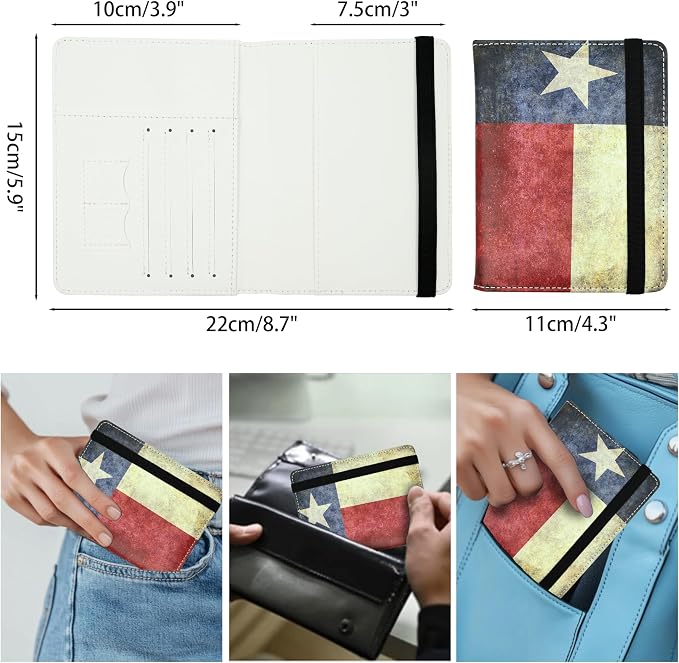 Texas Vintage Flag Passport Holder
