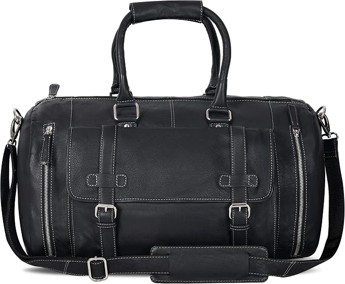 Genuine Leather Duffle Bag for Men | Vintage Weekender Travel Bag | Overnight