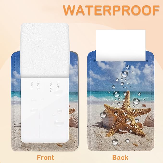 Starfish on Sunny Beach 3 PCS PU Leather Luggage Tags