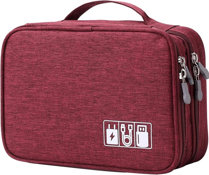 mygreen Travel Cable Organizer Bag, Two-Layer Electronics Accessories Organizer