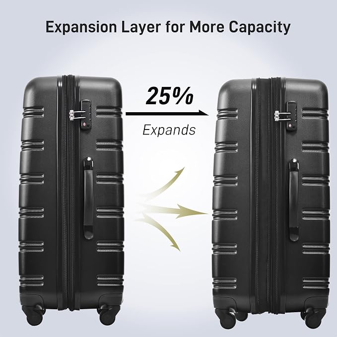 Merax Luggage Sets of 3 Piece Carry on Suitcase Airline Approved, Hard Case