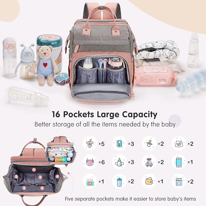 DERJUNSTAR Baby Diaper Bag Backpack