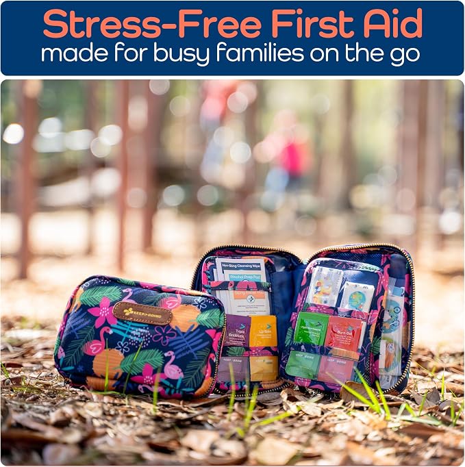 KeepGoing Travel First Aid Kit for Kids – 130 Pc. for Car, Diaper Bag & Backpack