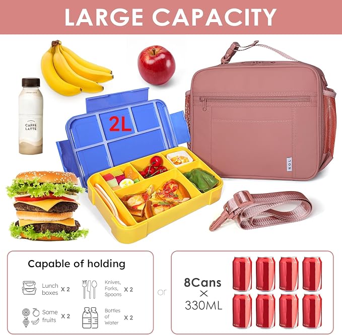 NOL Kids Lunch Bag for School, Reusable Insulated Lunch Box & Children's Tote