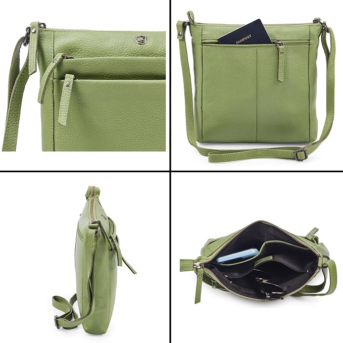 Small Soft Genuine Leather Crossbody Purse Women’s Sling Crossover Shoulder