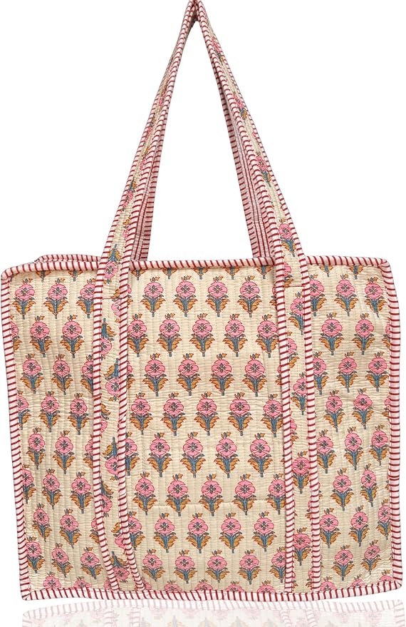 Cotton Quilted Tote Bag for Women – Large Beach & Travel Tote