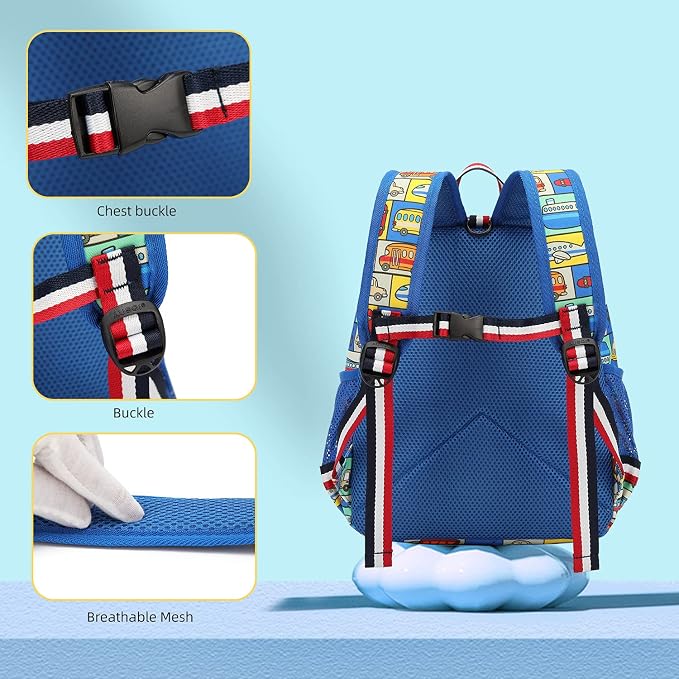 willikiva Cartoon Bus 12 Kindergarten Backpack