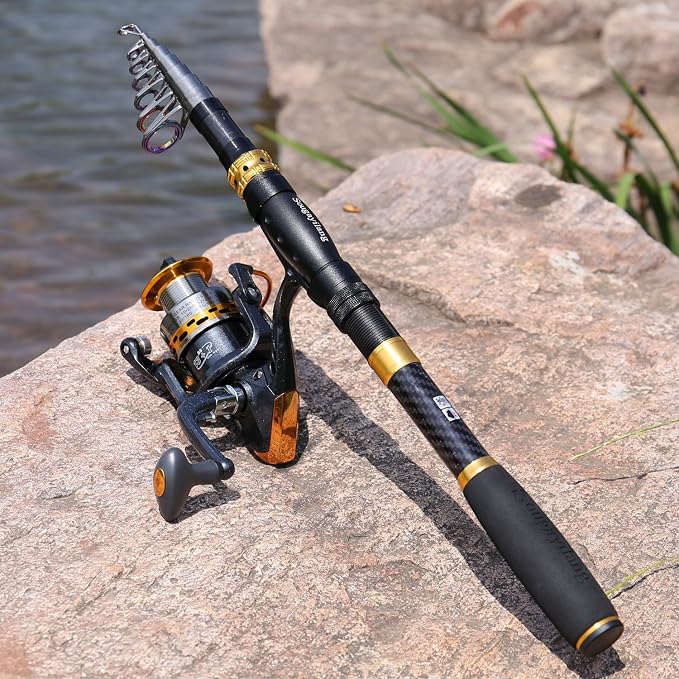 Sougayilang Fishing Rod Reel Combos Carbon Fiber Telescopic Fishing pole