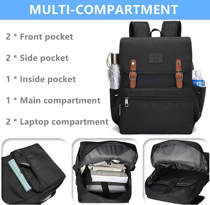 HFSX Laptop Backpack Men Women Vintage Backpack Bookbag College Backpacks