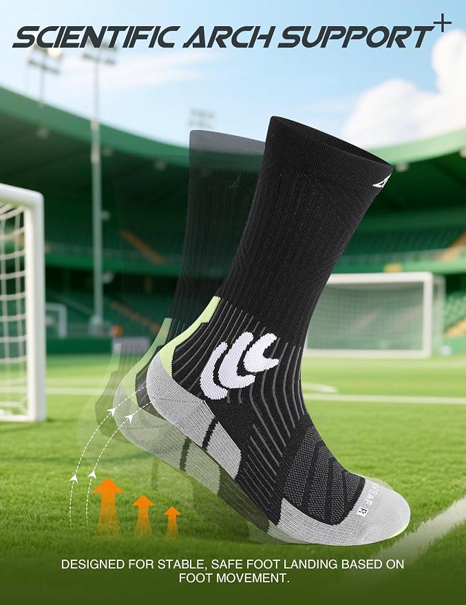 Men's Compression Running Socks: Coolmax Athletic Crew Socks Moisture Wicking