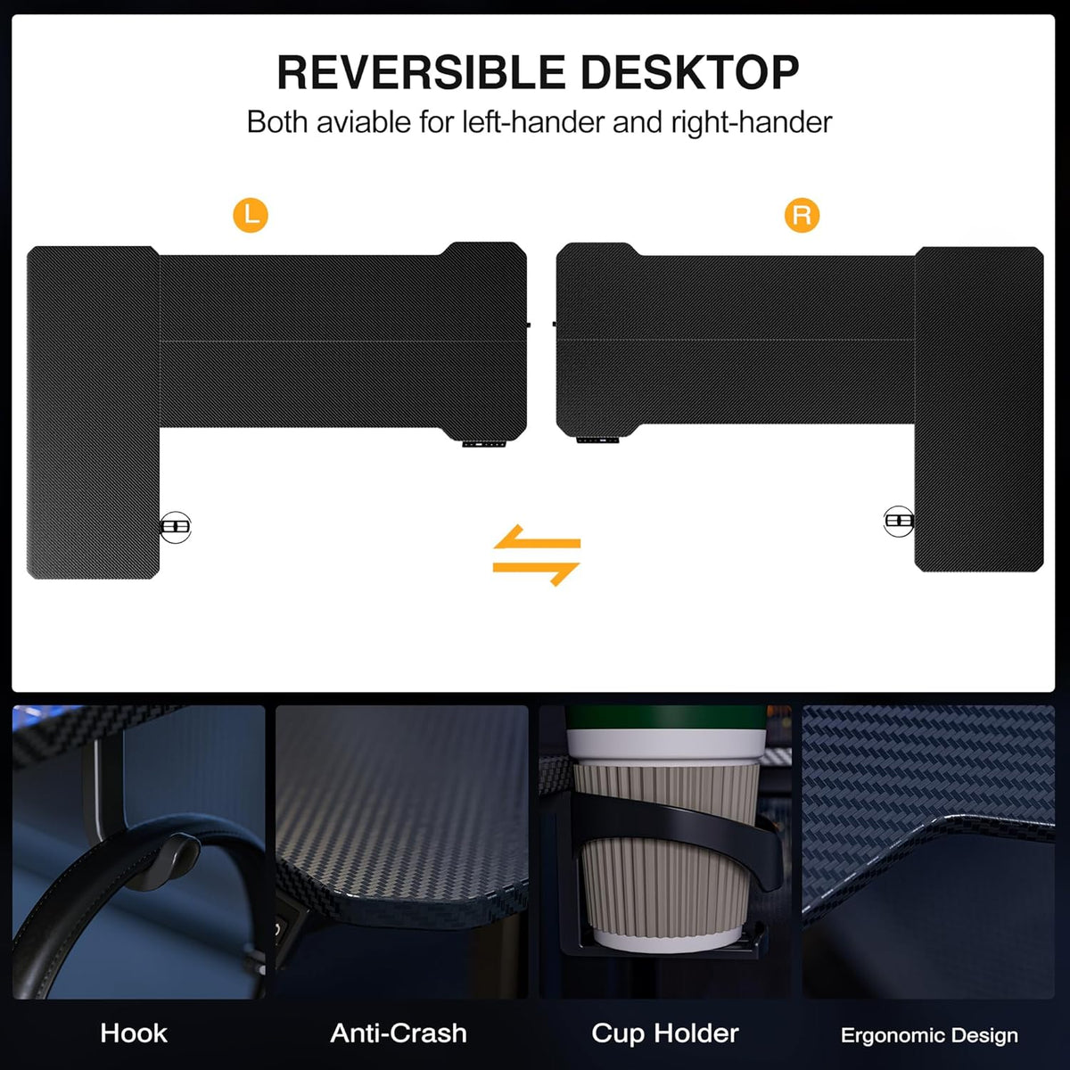 71 Inch L Shaped Standing Desk Adjustable Height,Gaming Electric Corner Standing Desk, Sit Stand Computer Table with Reversiable Splice Board, Black Carbon