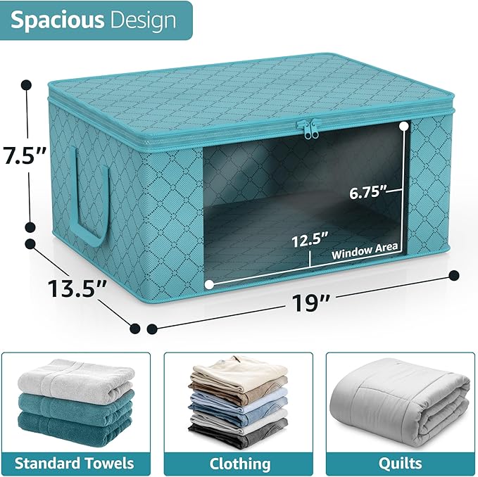Sorbus Foldable Storage Bag Organizers, Large Clear Window & Carry Handles