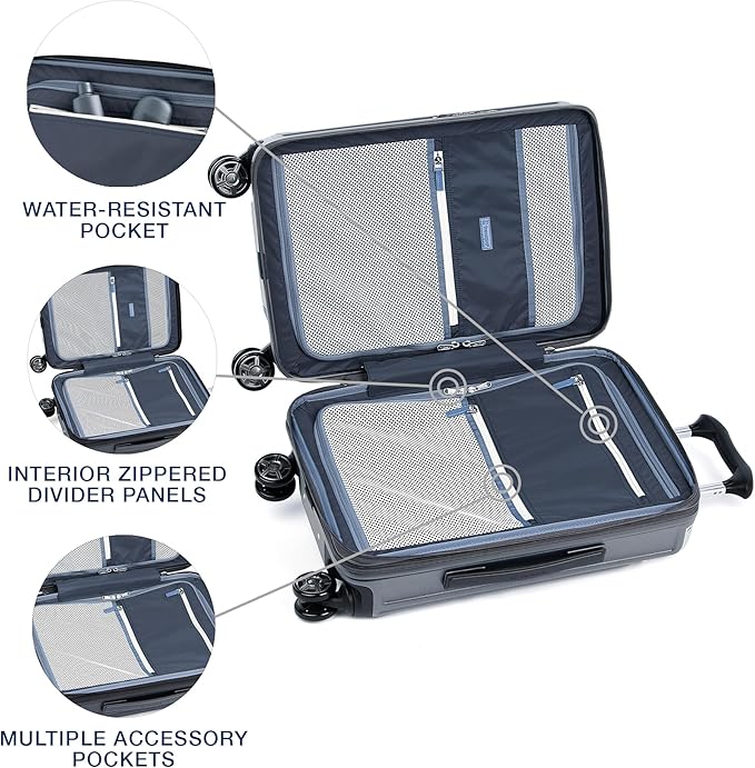 Travelpro Platinum Elite Hardside Expandable Carry on Luggage, 8 Wheel Spinner