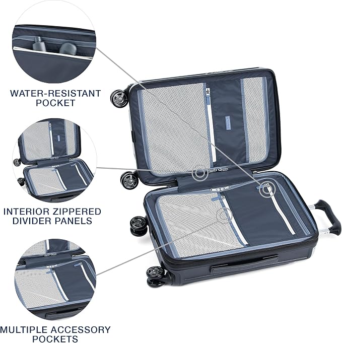 Travelpro Platinum Elite Hardside Expandable Carry on Luggage, 8 Wheel Spinner