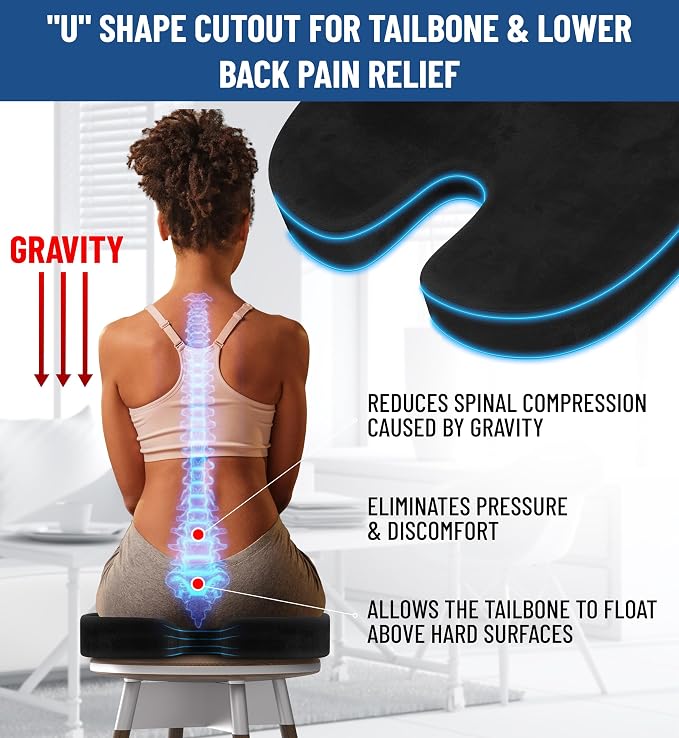 Everlasting Comfort Doctor Recommended Memory Foam Seat Cushion