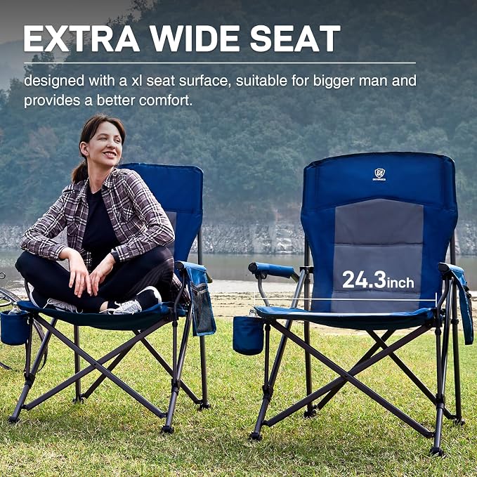 EVER ADVANCED Oversized Folding Camping Chair,