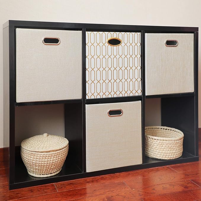 Posprica Storage Cube Basket Bins, 13×13 Foldable Storage Boxes