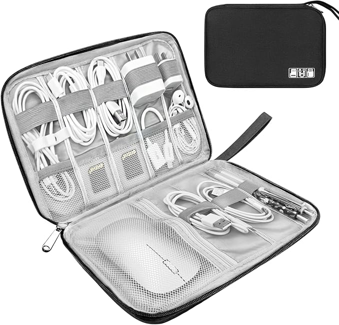Electronics Organizer Travel Case, Electronic Accessories Storage Bag, Portable