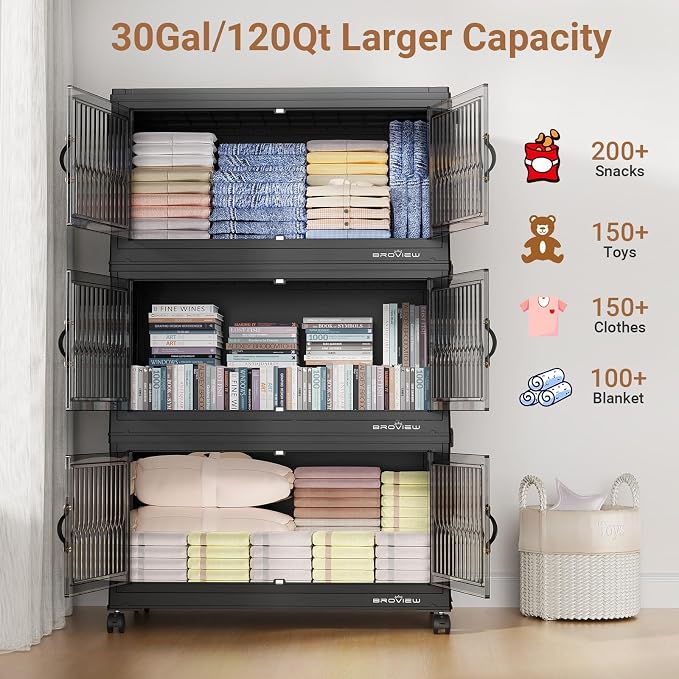 BROVIEW 480Qt Stackable Storage Bins
