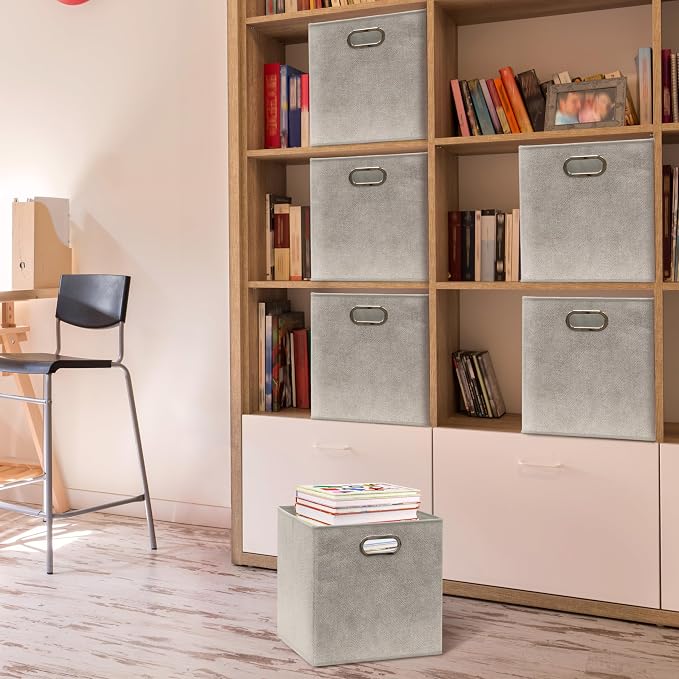 SIMPLE HOUSEWARE 11-Inch Collapsible Fabric Cube Storage Bin