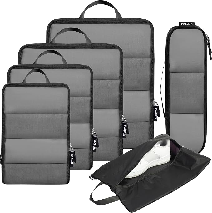 BAGAIL 6 Set Ultralight Compression Packing Cubes Packing Organizer