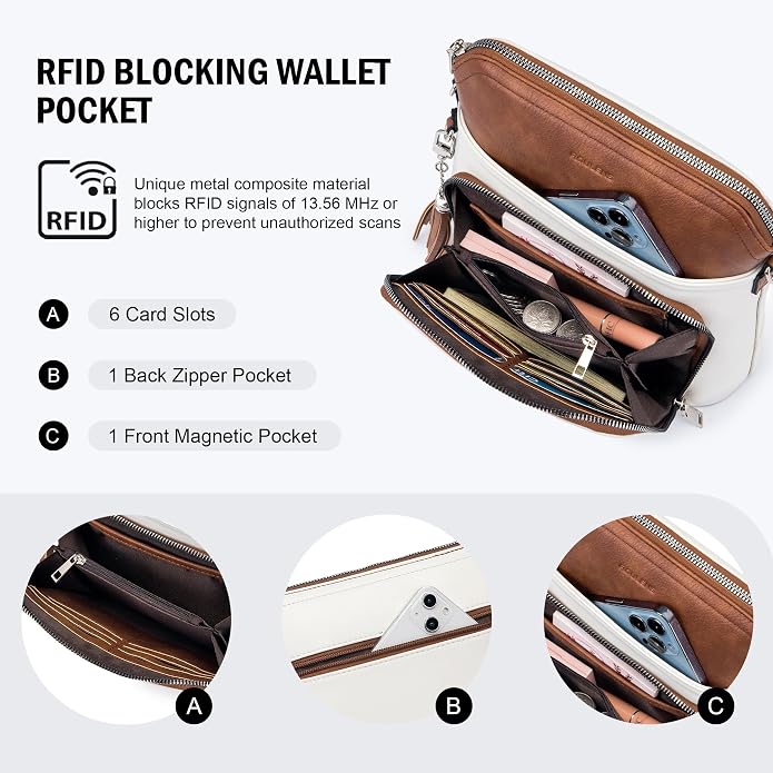 Crossbody Purse for Women, Lightweight Medium Crossbody Bag Soft Leather