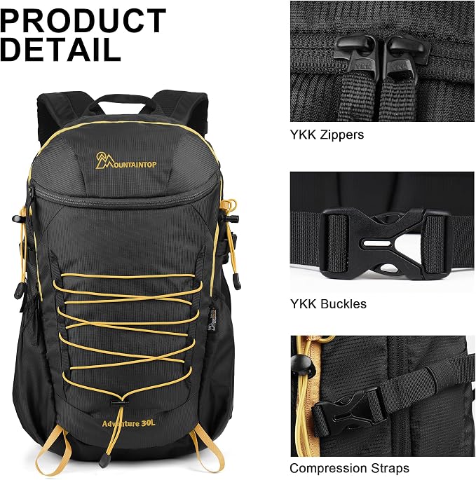 MOUNTAINTOP Hiking Backpack, 30L Camping Backpack, Men Women Hiking Daypack