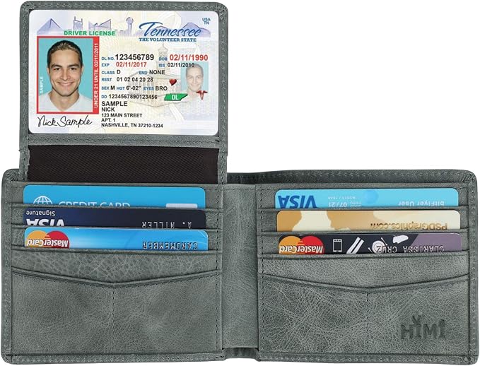 Wallet for Men-Genuine Leather RFID Blocking Bifold Stylish Wallet